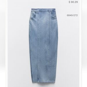 Zara Denim Maxi Skirt